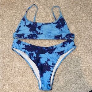 SHEIN Blue Tie-Dye Bikini Set